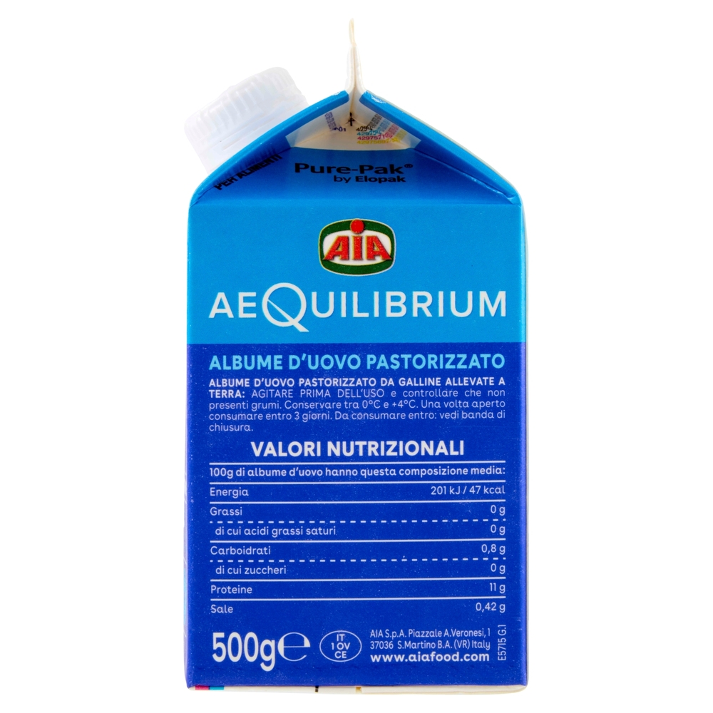 Aia aeQuilibrium Albume d'Uovo Pastorizzato 500 g